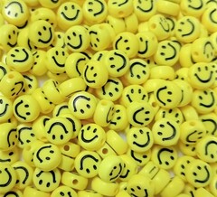 Бусины смайлики, р. 7х3 мм, 50 гр