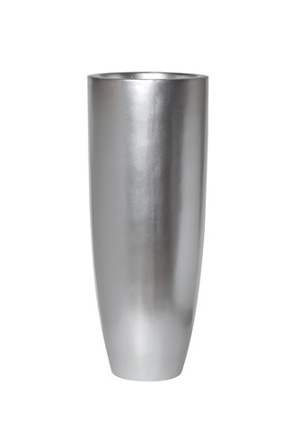 Кашпо для цветов напольное 33x91см Garda Decor гладкое серебряное