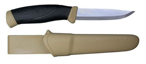 Нож Morakniv Companion стальной, лезвие: 104 mm, черный/бежевый (13166)