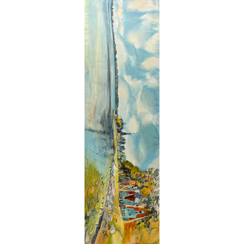 Шелковый шарф батик Импрессионизм 185x45 см