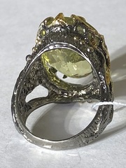 Вервье-цитрин (серебряное кольцо с позолотой)