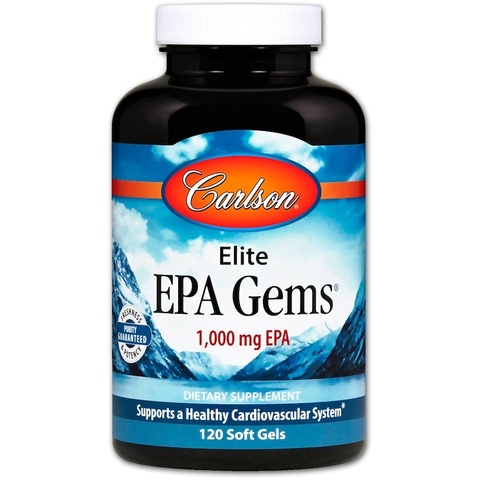 Carlson Labs, Elite EPA Gems, 1000 мг, 120 мягких капсул