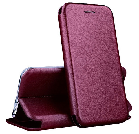 Чехол-книжка из эко-кожи Deppa Clamshell для Samsung Galaxy A02, M02 (Бордовый)