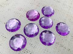 Стразы пришивные акрил, d 2,5 см, сирень