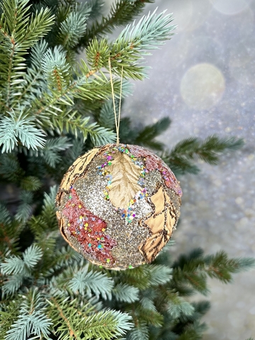 Шар 15см ChristmasDeLuxe premium collection золотой/коричневый