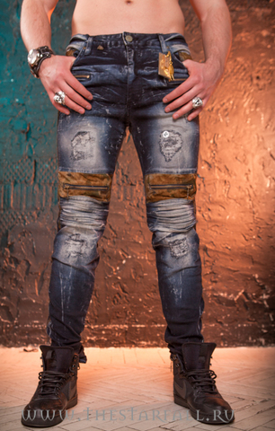 Robin&#39;s Jean | Джинсы мужские Motard R50581 перед