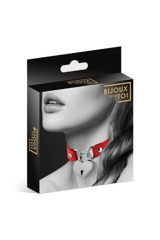 Красный чокер с замком в форме сердца - Bijoux Pour Toi 6060040030