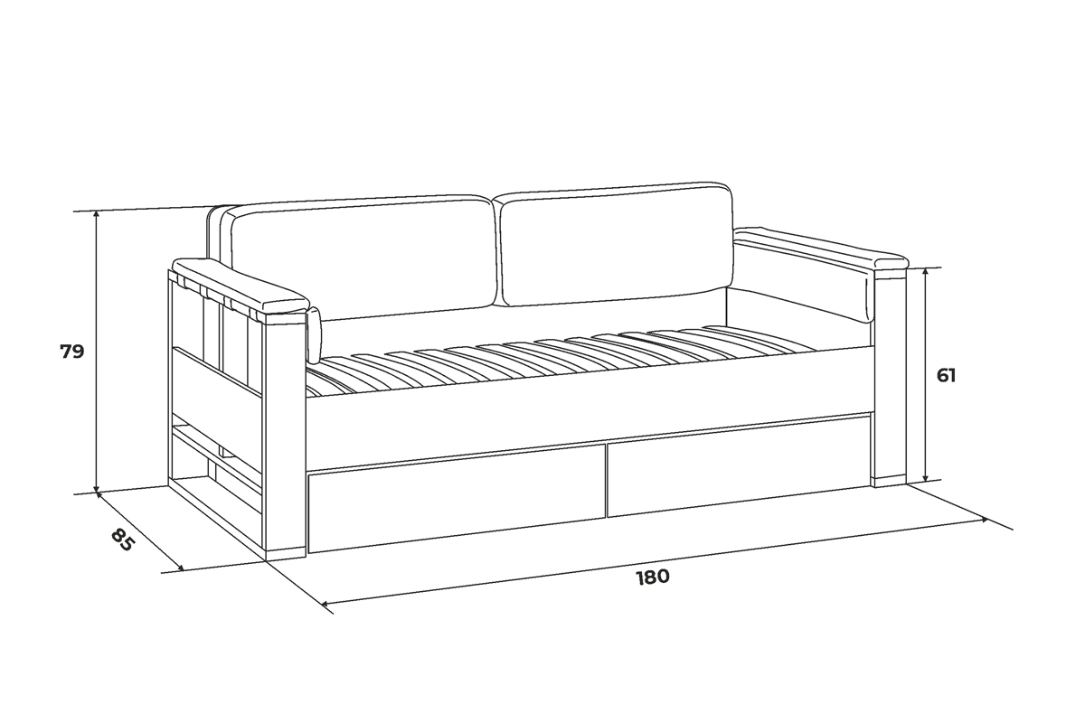 Диван раскладной чертеж