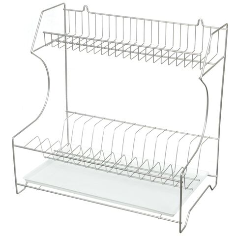 Сушилка для посуды, с поддон, 40х40х24 см, хром, Юнитрейд, тнп-2.3