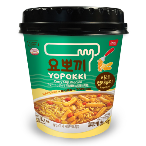 Рисовые клецки с лапшой (рапокки) Yopokki с соусом карри, 145 гр