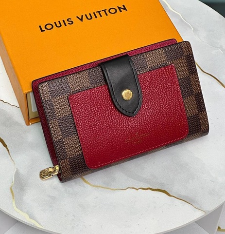 Мини-кошелек Louis Vuiton Portefeuille Juliet Damier Crème, красный
