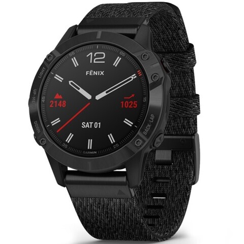 Мультиспортивные часы Garmin Fenix 6 Black DLC with Heathered Black Nylon Band