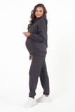 Утепленный спортивный костюм для беременных и кормящих 15154 темно-серый