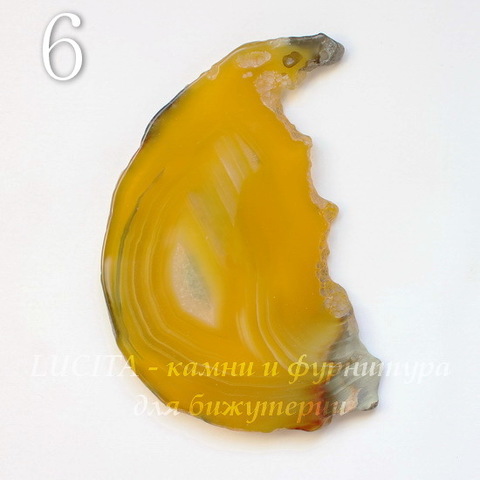 Подвеска Срез Агата (тониров), цвет - апельсиновый джем, 62-101 мм (№6 (86х61 мм))