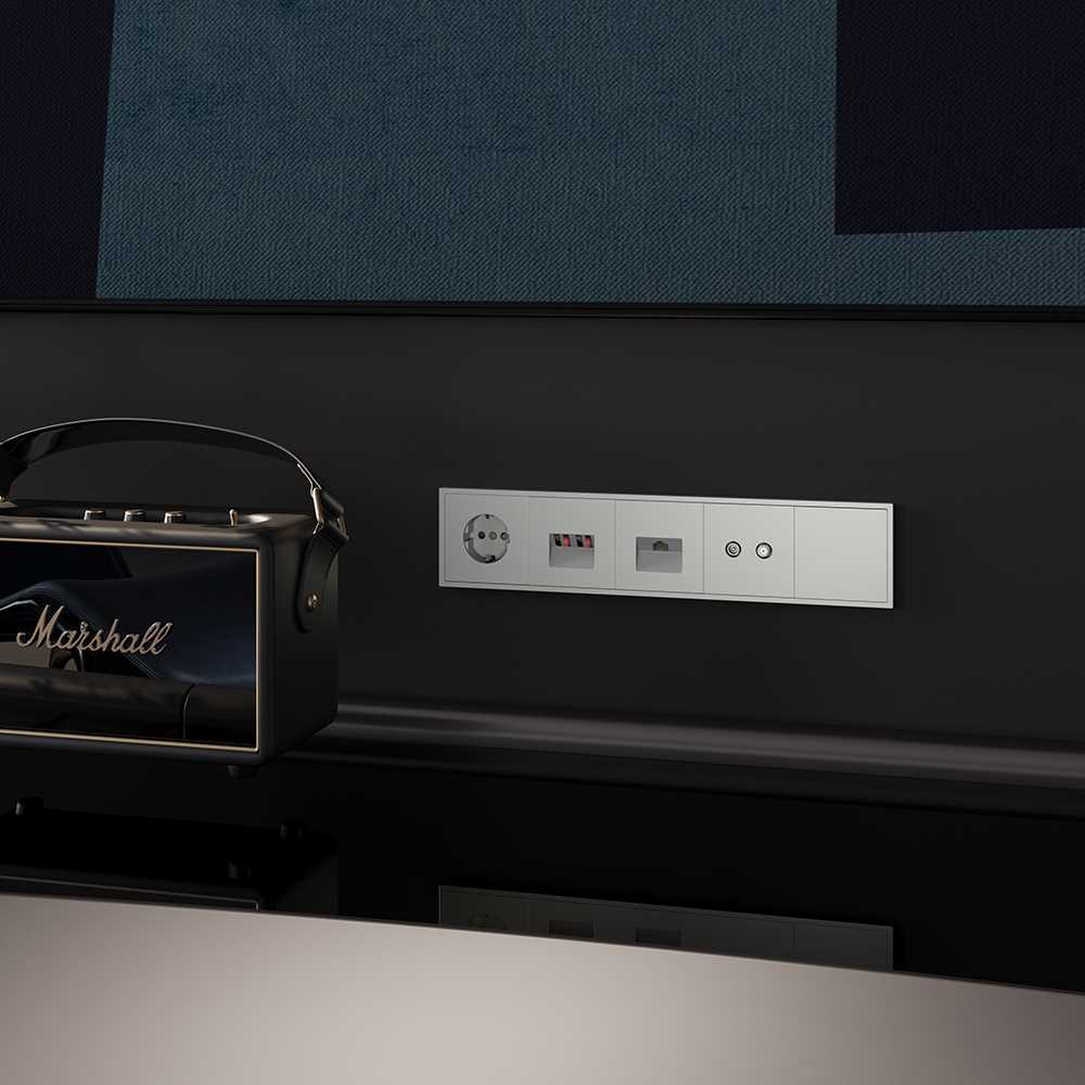 Рамка пластиковая Voltum S70 на 5 постов, (сталь) VLS100505