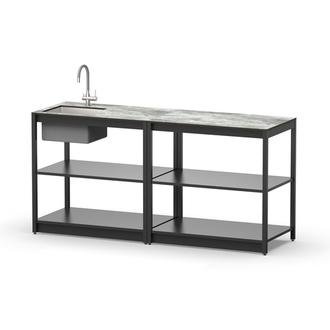 Уличная кухня Lounge C-101S, 1.8 м, черный/серый каспий