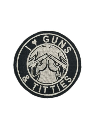 Патч i love guns & tittles (черный)