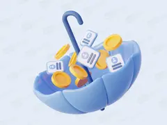 3D перевернутый креативный зонт с монетами в Png