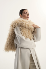 Шарф меховое боа беж