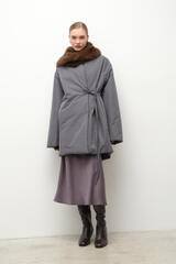 Куртка с шалевым воротником укороченная