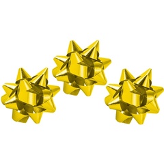 Бант-звезда, Металлик, Золото / 5 см, 12 шт.