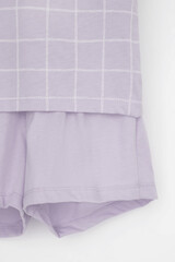 пижама  для девочки  К 1642/лепесток орхидеи,двойная клетка