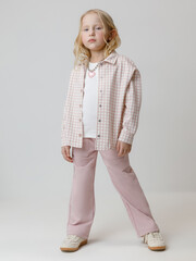 брюки  для девочки  КР 400786/розовый лед к601