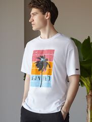 Свободная футболка  с авторским принтом  U49.048 (121426)