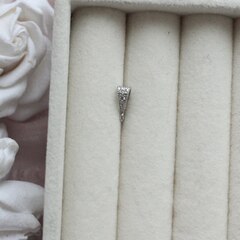 УЦЕНКА!!! Бейл, держатель для кулона с фианитами, 10*4 мм, родий, У091