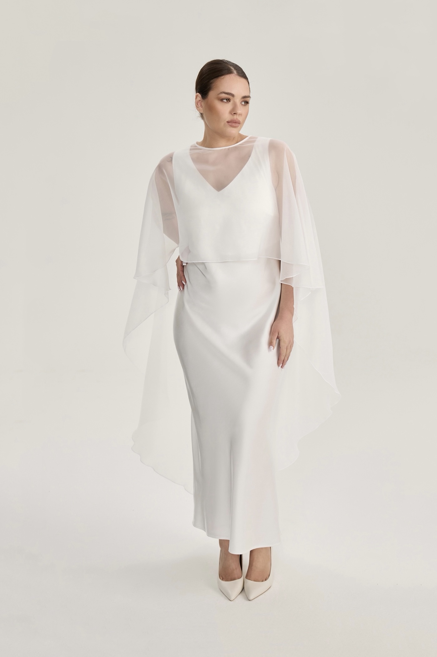 Накидка удлиненная, молочный