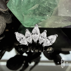 Кластер "Crown Marquise" - Белое золото - White CZ