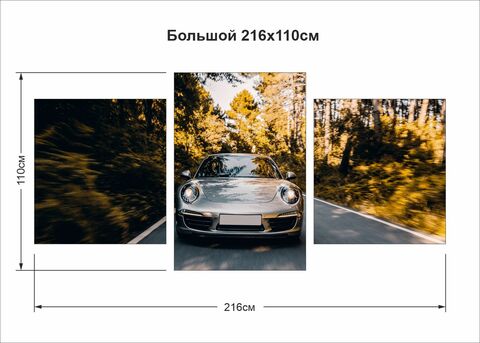 Модульная картина - Серый Порш