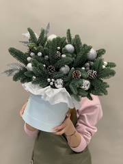 Шляпная коробка Серебро