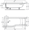 Ванна ассиметричная 170х80 см Ideal Standard Connect Air E113401