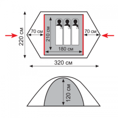 Туристическая палатка Tramp Lite Hunter 3