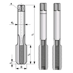 Метчик М 7,0х1,0 (Комплект 2шт) DIN352 HSS 6h(2N) 50мм a=4,9 Bucovice(CzTool) 144070