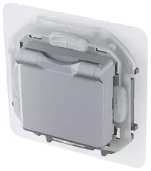 INSPIRIA Розетка 2К+3 IP44 алюминий 673742