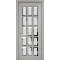 Купить Межкомнатная дверь массив ольхи Лондон 2 грей эмаль остеклённая