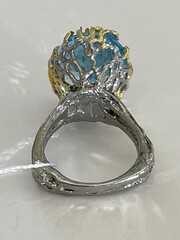 Лозанна-топаз (серебряное кольцо с позолотой)