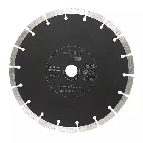 ДИСК АЛМАЗНЫЙ ESPIRA SCS ECO 230Х22,23 СЕГМ 10Х2,6 PR ММ (УНИВЕРСАЛЬНЫЙ)
