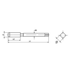 Метчик М 1,6х0,35 (Машинный, накатной) DIN371 HSSE-TiN 6HX C/2-3P 40мм a=2,1 Voelkel 35524