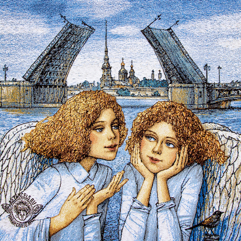 №67 «Дворцовый мост. Всегда будем рядом!» Наволочка гобеленовая 45х45 см