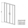 Дверь душевая в нишу раздвижная 141,5х190 см Radaway Premium Plus Dwd 33353-01-01N