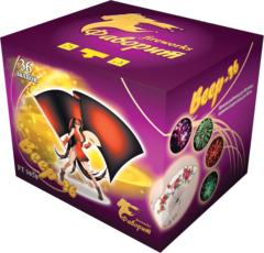 Батарея салютов "Веер-36" "Праздник к нам приходит" 36 залпов 1 дюйм