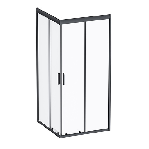Am.Pm W90G-403-090BT Душевое ограждение Gem Square Slide 90x90 стекло прозрачное, профиль черный матовый,