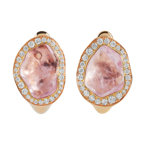 Серьги с Морганитами и Бриллиантами, E0030-61/1