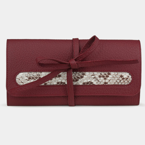 Чехол для ювелирных украшений Plier из кожи теленка, вишневого цвета