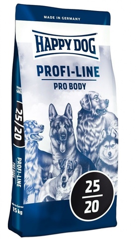 20 кг. Сухой корм Happy Dog Profi Line Pro Body 25-20 для собак с высокими потребностями в энергии