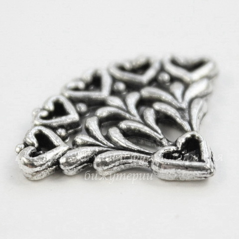 Коннектор Quest Beads "Пенсильвания" (1-5) 22х17 мм (цвет-античное серебро)