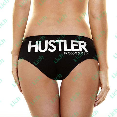 Женские трусики с надписью Hustler Hardcore Since 74